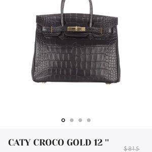 Teddy Blake Caty Croc Gold bag